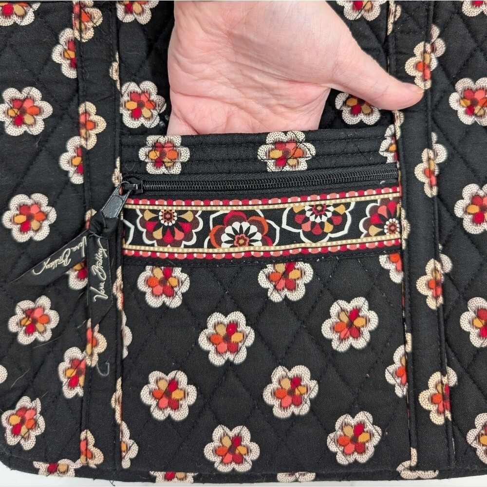 Vera Bradley Black Red Floral Retired Audrey Pirouette Zip Tote Shoulder Bag - Picture 5 of 9